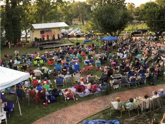 Crowd watching band play