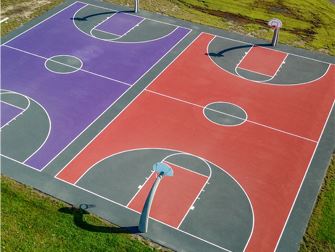 Sky view of basketball court
